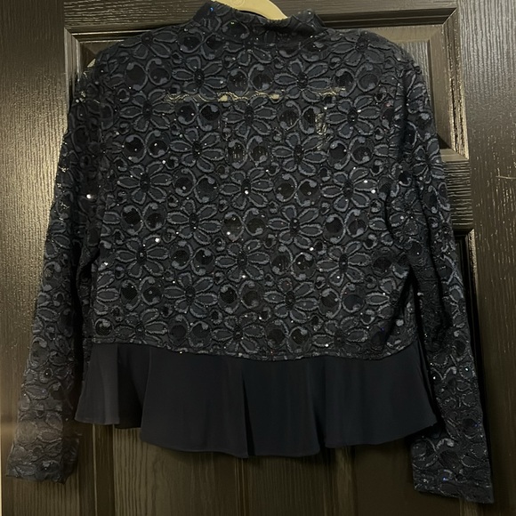Elegant Navy Lace evening cardigan - Picture 2 of 3